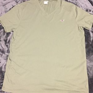 Hollister XL Olive Green V Neck T Shirt